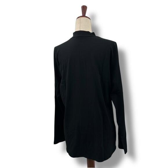 NEW Aveto Black Long Sleeve Top Plus Size 1X Black Mock Neck Modest Layering NWT - Picture 7 of 10